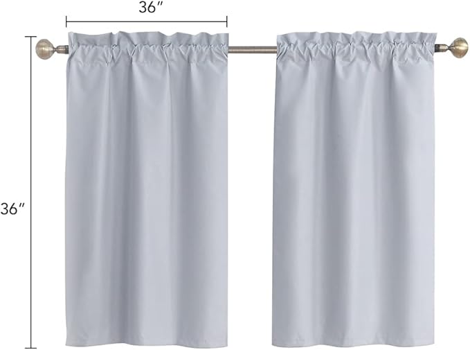 Easy Home 2 Panels Blackout Tier Curtain - Image 2