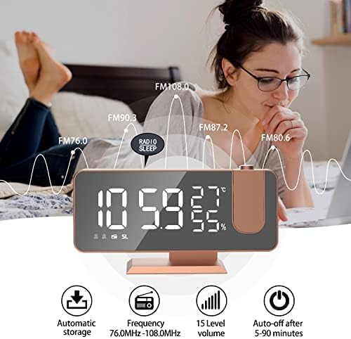 Projection Digital Alarm Clock for Bedrooms, Alarm Clock Radio on Ceiling - Image 3