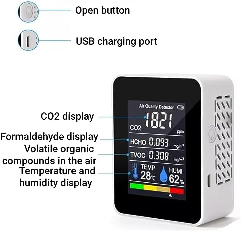 CO2 Monitor Indoor Air Quality Meter Real Time Detection of Carbon Dioxide HCHO - Image 3