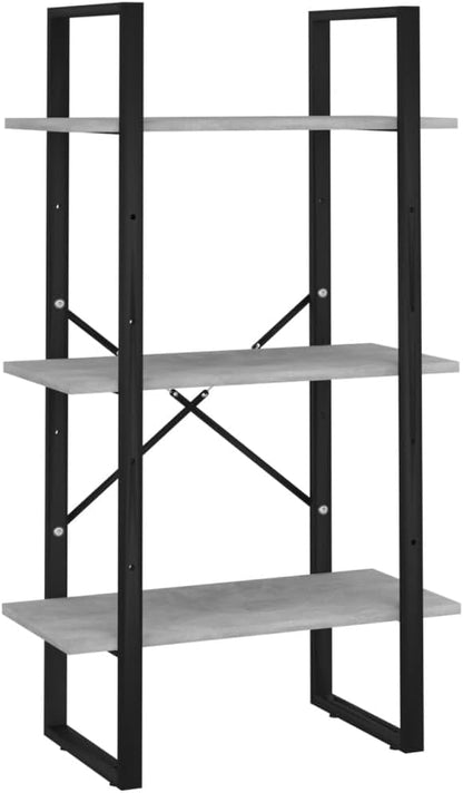 Grey 3-Tier Industrial Storage Shelf 11.8x23.6x41.3 in Matte Engineered Wood & - Image 3