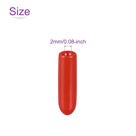 DMiotech 100 Pack 2mm ID Red Screw Thread Protectors Rubber End Caps Bolt Covers - Image 4