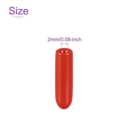 DMiotech 100 Pack 2mm ID Red Screw Thread Protectors Rubber End Caps Bolt Covers - Image 4
