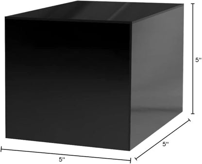 5 Inch Acrylic Display Riser Box Black Square Retail Product Riser One Open - Image 4