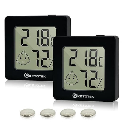 KETOTEK Mini Hygrometer Indoor Thermometers Humidity Meter 2 Pack Humidity by KETOTEK