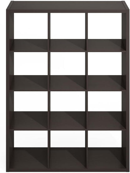 Furinno Simple Cube Storage Organizer, 12-Cube Display Shelf, Open Back - Image 4