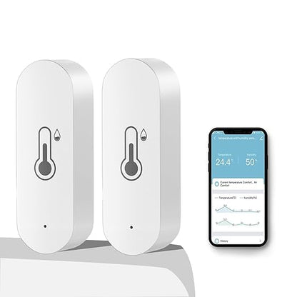 2 Pack WiFi Temperature Humidity Sensor Smart Hygrometer Thermometer Sensor by DoHome