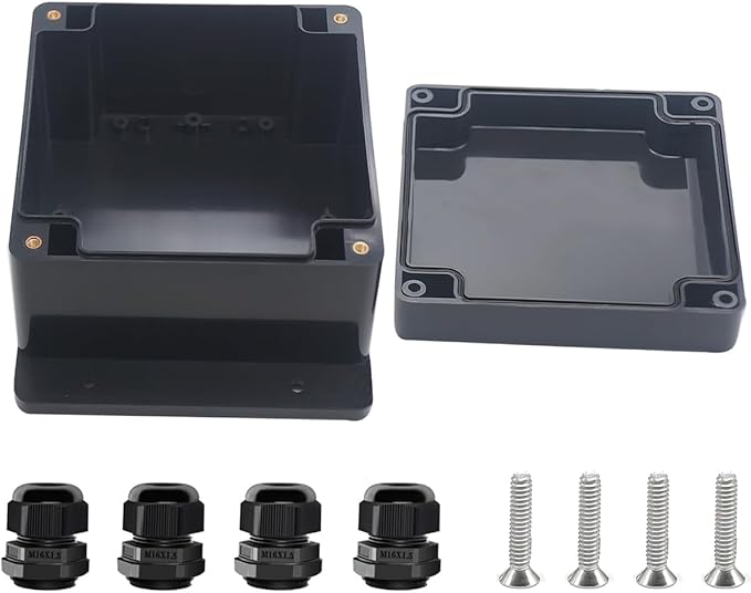 Project Box ABS Black Electrical Boxes IP67 Outdoor Waterproof Box Electronic by Otdorpatio
