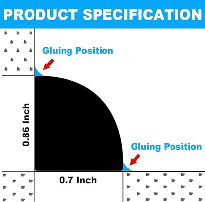 Duzzy 118 Inch Flexible Quarter Round Molding, Silicone Rubber Peel and Stick - Image 2