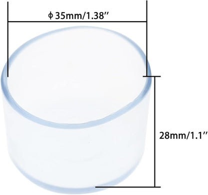 Round Chair Leg Caps, PVC Furniture Feet Covers, TTZEZE Transparent Round Floor - Image 2