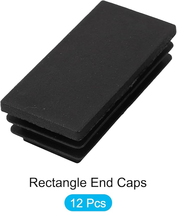 METALLIXITY Rectangle End Caps 12Pcs, Plastic Rectangle Tube Inserts Threaded - Image 5