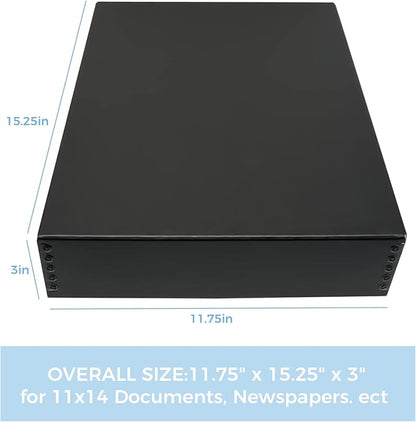 Lineco 11x14 Black Museum Archival Storage Box, Drop Front Design, 11 1/2 x 15 - Image 2