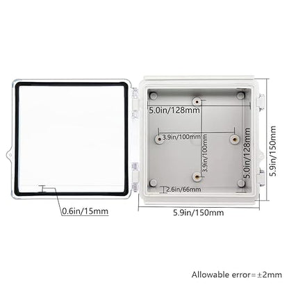 Zulkit Junction Box IP67 Waterproof Electrical Box Hinged Clear Cover Stainless - Image 5