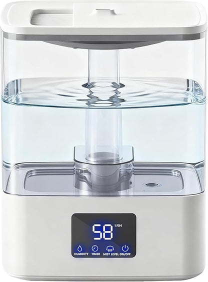 KZF 4L Top Fill Humidifiers for Bedroom & 60H Runtime by BreathePureLiveNaturally