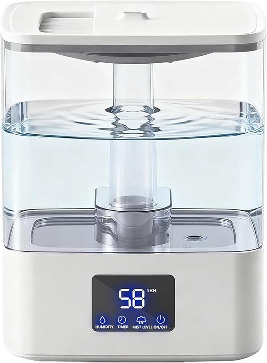 KZF 4L Top Fill Humidifiers for Bedroom & 60H Runtime by BreathePureLiveNaturally