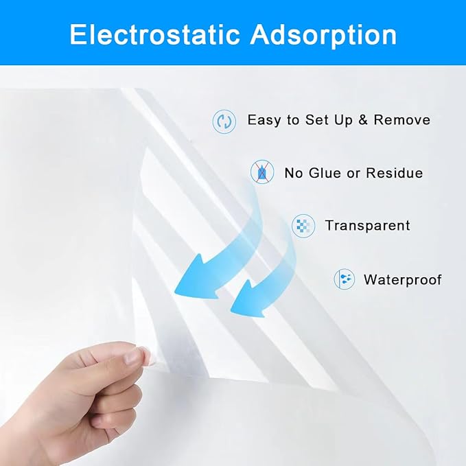 Wall Protector, 17.7in x 16.4ft No Adhesive Static Cling Contact Paper - Image 2