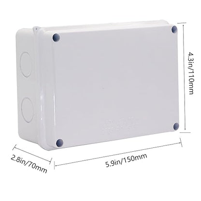Electrical Box, ABS Plastic Project Box Power Cord Enclosure White 5.9 x 4.3 x - Image 2
