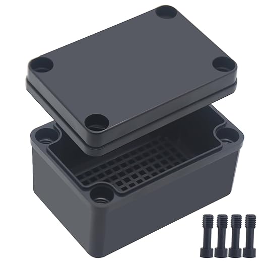Junction Box, IP67 Waterproof ABS Black Project Box by Otdorpatio