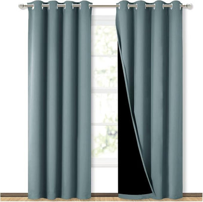 NICETOWN 100% Blackout Curtains 84 inches Long, Pair of Energy Smart & Noise - Image 2