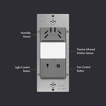 TOPGREENER Humidity Sensor Switch, Dual Tech Humidity PIR Motion Sensor Switch - Image 2