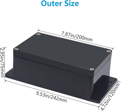 Outdoor Waterproof Junction Box IP67 Project Box ABS Black Electrical Boxes - Image 2