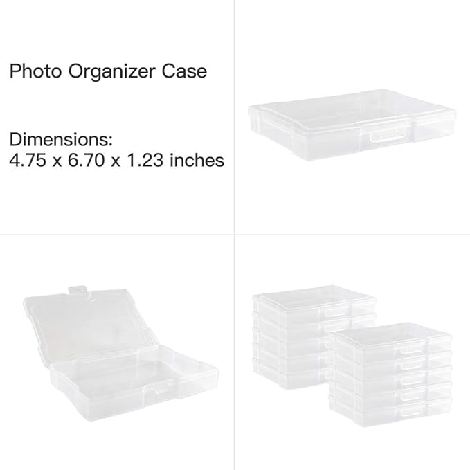 novelinks Transparent 4" x 6" Photo Organizers and Photo Storage Box - Image 3