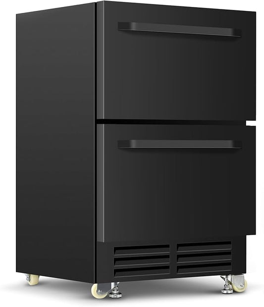 24 Inch Under Counter Dual Drawer Beverage Fridge, Weather Proof Outdoor by Velieta-SpecialistinFridge
