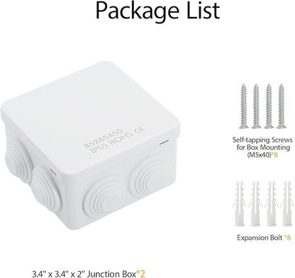 LeMotech Junction Box, ABS Plastic IP55 Water Resistant and Dustproof, - Image 8