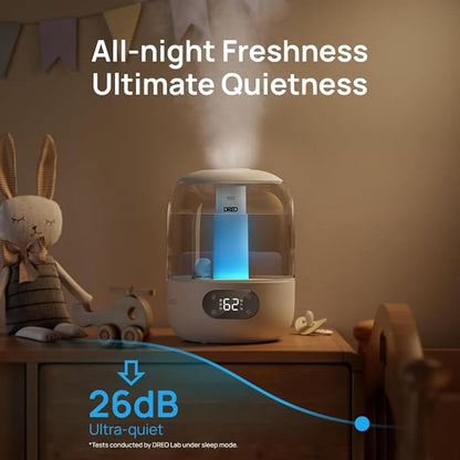 DREO Humidifiers for Bedroom, 3L Top Fill 30H & 26dB Quiet Runtime for Large - Image 3