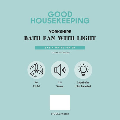 Good Housekeeping (90052 Yorkshire 80 CFM 2.5 Sones Decorative Bathroom - Image 3
