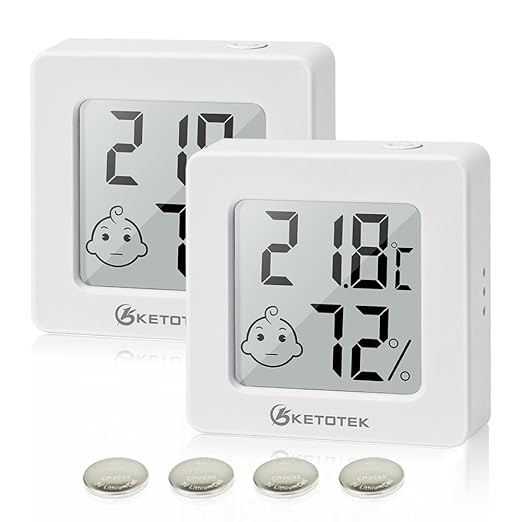 KETOTEK 2 Pack Mini Thermometer Hygrometer Indoor Humidity Monitor Digital by KETOTEK