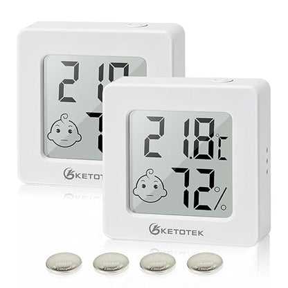 KETOTEK 2 Pack Mini Thermometer Hygrometer Indoor Humidity Monitor Digital by KETOTEK