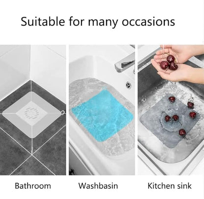 2 Pieces 8 x 8 Inch Silicone Tub Stopper Floor Drain Cover Sewer Anti-Odor Mat - Image 4