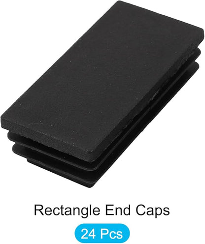 METALLIXITY Rectangle End Caps 24Pcs, Plastic Rectangle Tube Inserts Threaded - Image 5