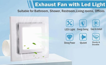 Bathroom Exhaust Fan with LED Light Ceiling Mount Ventilation Fan 118 CFM 1.0 - Image 2
