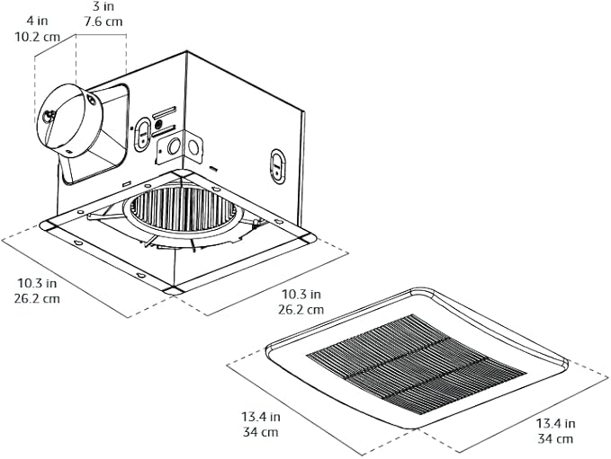 Amazon Basics AB-BV100 Bathroom Exhaust Fan, 110 CFM, 1.0 Sone, Ultra Quiet - Image 8