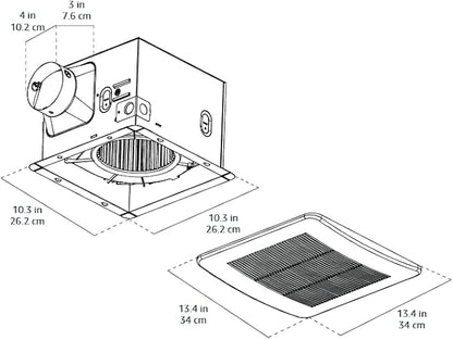 Amazon Basics AB-BV100 Bathroom Exhaust Fan, 110 CFM, 1.0 Sone, Ultra Quiet - Image 8