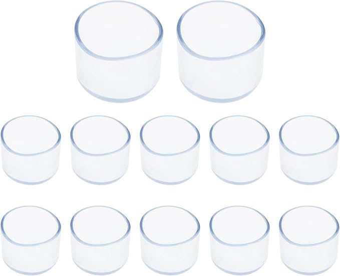 Round Chair Leg Caps, PVC Furniture Feet Covers, TTZEZE Transparent Round Floor by TTZEZE
