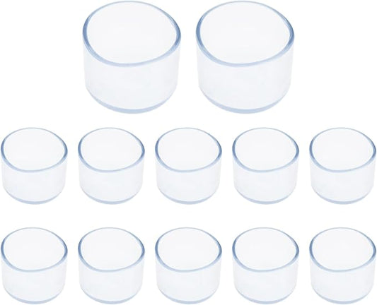 Round Chair Leg Caps, PVC Furniture Feet Covers, TTZEZE Transparent Round Floor by TTZEZE