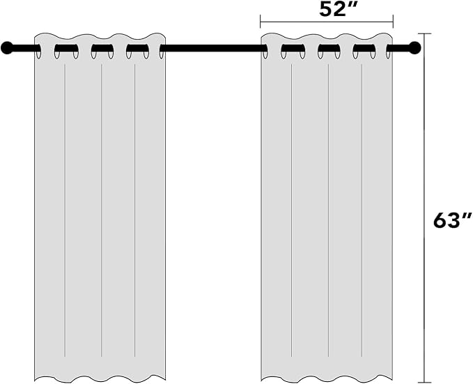 PrinceDeco Blackout Curtains 63 Inch Length Linen Textured 100% Thermal - Image 8