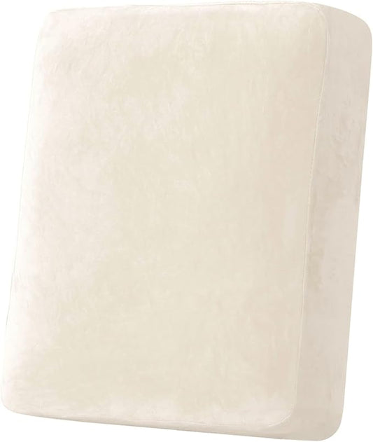 H.VERSAILTEX Velvet Stretch Couch Cushion Cover Plush Cushion Slipcover by HVERSAILTEX