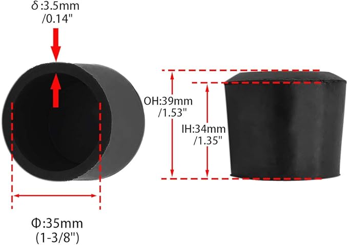Flyshop 1-3/8", 35mm Round Chair Leg Caps, Furniture Table Feet Covers Floor - Image 2