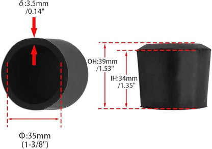 Flyshop 1-3/8", 35mm Round Chair Leg Caps, Furniture Table Feet Covers Floor - Image 2