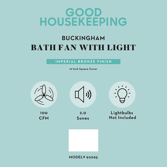 Good Housekeeping 90065 Buckingham Decorative Bathroom Ventilation Exhaust Fan - Image 3