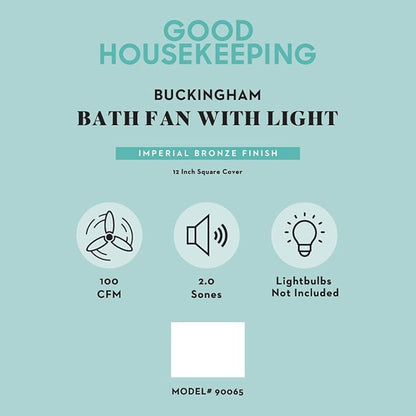 Good Housekeeping 90065 Buckingham Decorative Bathroom Ventilation Exhaust Fan - Image 3