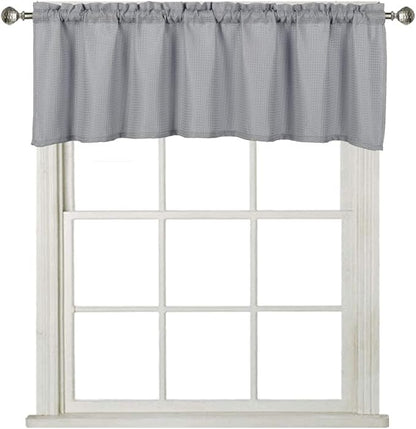Home Queen Waffle Bathroom Window Curtain Valance, Short Straight Kitchen by HomeQueen