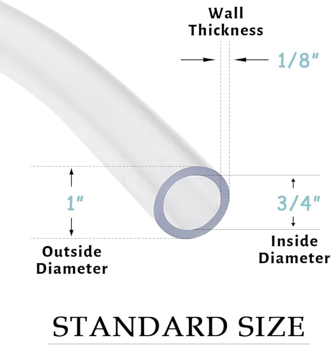 DAVCO 3/4" ID x 25ft Clear Vinyl Tubing, Low Pressure Flexible PVC Tubing - Image 2