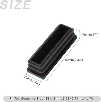 METALLIXITY Rectangle End Caps 12Pcs, Plastic Rectangle Tube Inserts Threaded - Image 2