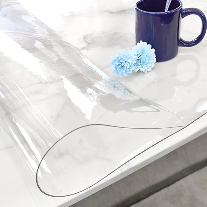 1.5mm 40"x54" Size Heavy-Duty Clear Table Cover Protector -PVC Plastic Table - Image 2