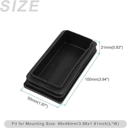 METALLIXITY Rectangle End Caps 12Pcs, Plastic Rectangle Tube Inserts Threaded - Image 2