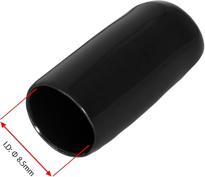20 PCS Black Round Vinyl Rubber End Caps Kits, Flexible Screw Thread Protectors - Image 2